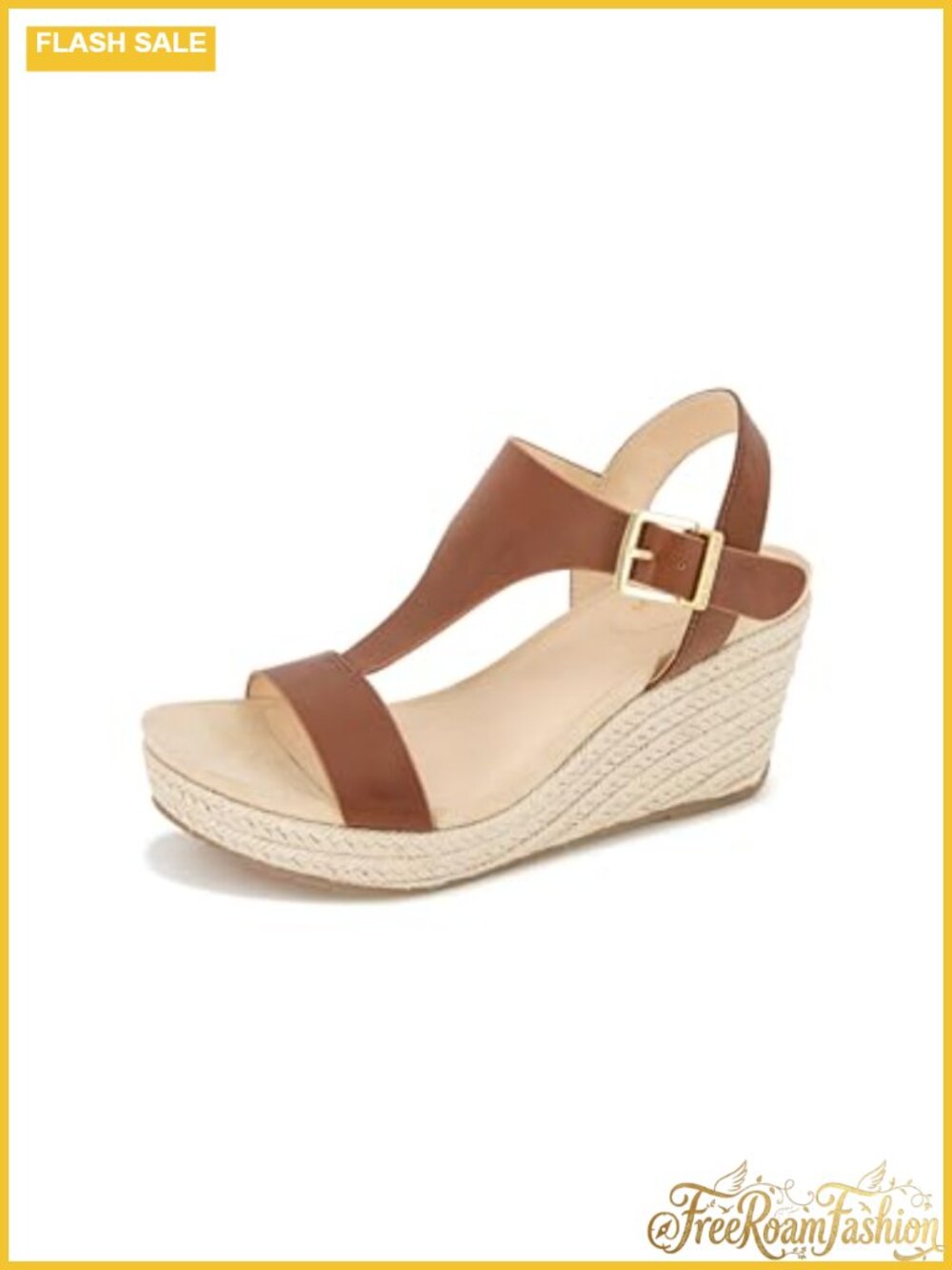 Kenneth Cole REACTION Card T-Strap Wedge Sandal Jute Suede Open Toe